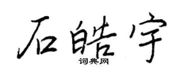 王正良石皓宇行書個性簽名怎么寫