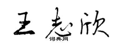 曾慶福王志欣行書個性簽名怎么寫