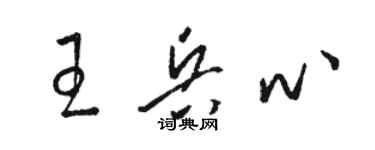 駱恆光王兵心草書個性簽名怎么寫