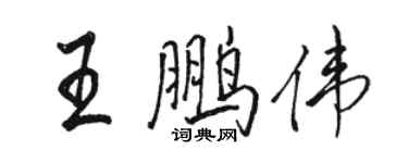 駱恆光王鵬偉行書個性簽名怎么寫