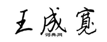 王正良王成寬行書個性簽名怎么寫