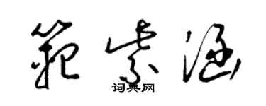 梁錦英范紫涵草書個性簽名怎么寫