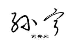 梁錦英孫寧草書個性簽名怎么寫