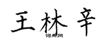 何伯昌王林辛楷書個性簽名怎么寫