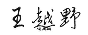 駱恆光王越野行書個性簽名怎么寫