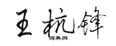 駱恆光王杭鋒行書個性簽名怎么寫