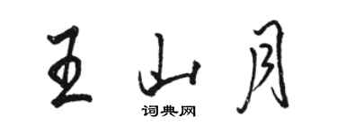 駱恆光王山月行書個性簽名怎么寫