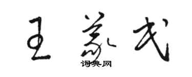 駱恆光王義民草書個性簽名怎么寫
