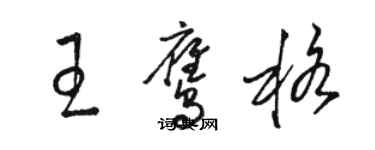 駱恆光王鷹格草書個性簽名怎么寫