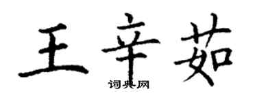 丁謙王辛茹楷書個性簽名怎么寫