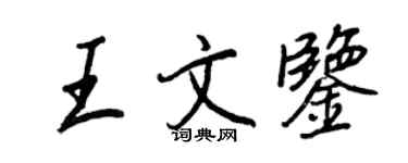 王正良王文鑒行書個性簽名怎么寫