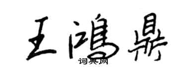 王正良王鴻鼎行書個性簽名怎么寫