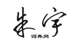 駱恆光朱宇草書個性簽名怎么寫