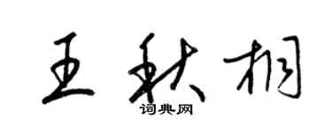 梁錦英王秋桐草書個性簽名怎么寫