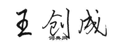 駱恆光王創成行書個性簽名怎么寫