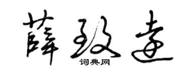 曾慶福薛致遠草書個性簽名怎么寫