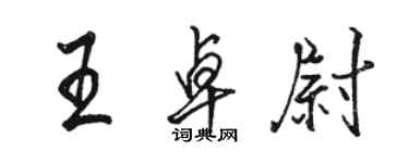 駱恆光王卓尉行書個性簽名怎么寫