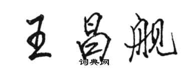 駱恆光王昌艦行書個性簽名怎么寫