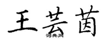 丁謙王芸茵楷書個性簽名怎么寫