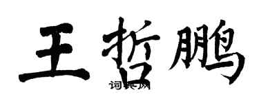 翁闓運王哲鵬楷書個性簽名怎么寫