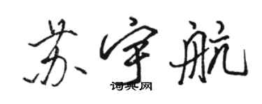 駱恆光蘇宇航行書個性簽名怎么寫