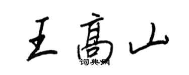 王正良王高山行書個性簽名怎么寫