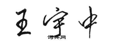 駱恆光王宇中行書個性簽名怎么寫