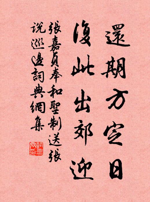 張嘉貞還期方定日,復此出郊迎書法作品欣賞