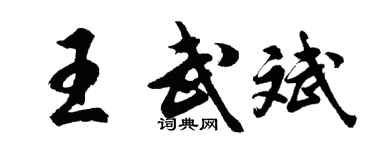 胡問遂王武斌行書個性簽名怎么寫