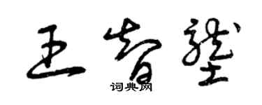 曾慶福王智壟草書個性簽名怎么寫