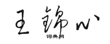 駱恆光王錦心草書個性簽名怎么寫