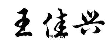 胡問遂王佳興行書個性簽名怎么寫