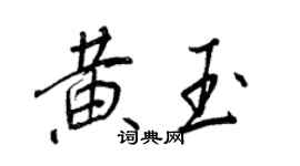 王正良黃玉行書個性簽名怎么寫