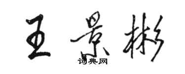 駱恆光王景彬行書個性簽名怎么寫