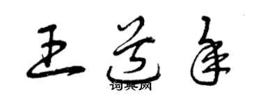 曾慶福王道年草書個性簽名怎么寫