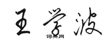 駱恆光王學波行書個性簽名怎么寫