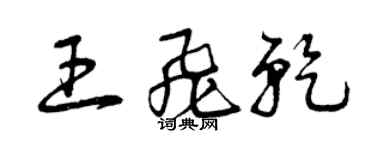 曾慶福王飛乾草書個性簽名怎么寫