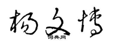 曾慶福楊文博草書個性簽名怎么寫