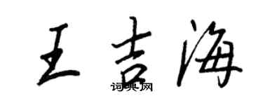 王正良王吉海行書個性簽名怎么寫