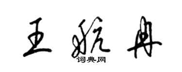 梁錦英王航冉草書個性簽名怎么寫