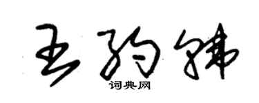朱錫榮王約韓草書個性簽名怎么寫