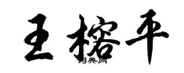 胡問遂王榕平行書個性簽名怎么寫