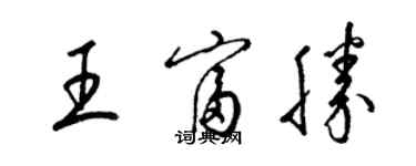 梁錦英王富勝草書個性簽名怎么寫