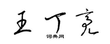 梁錦英王丁亮草書個性簽名怎么寫