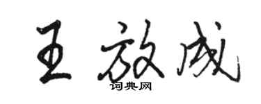 駱恆光王放成行書個性簽名怎么寫