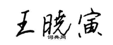 王正良王曉寅行書個性簽名怎么寫