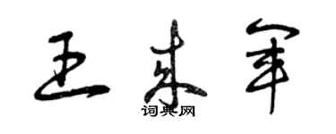 曾慶福王來軍草書個性簽名怎么寫