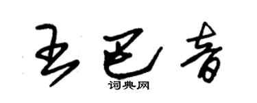 朱錫榮王巴音草書個性簽名怎么寫