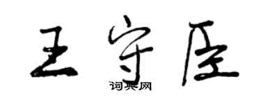 曾慶福王守臣行書個性簽名怎么寫