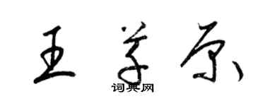 梁錦英王草原草書個性簽名怎么寫